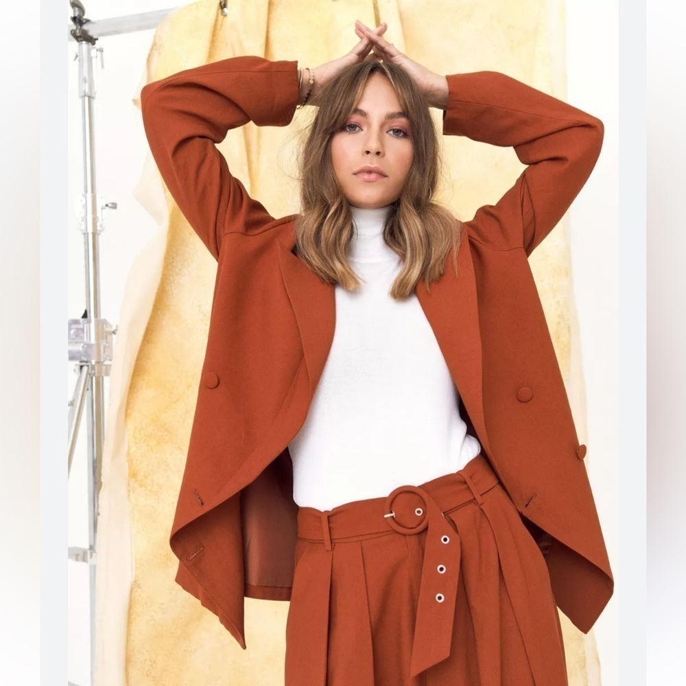 Nasty Gal Oversized Lapel Blazer in Burnt Orange